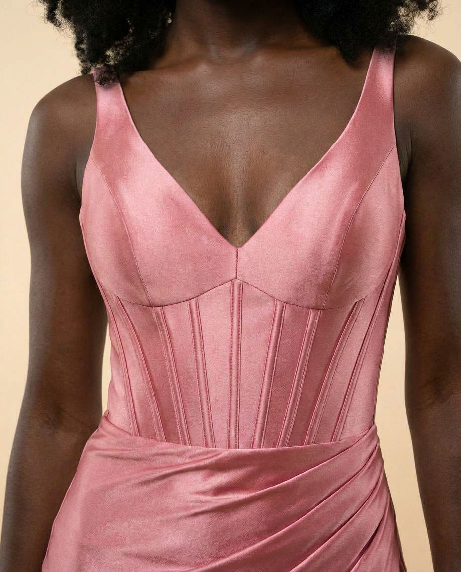 Robe En Satin Fuchsia