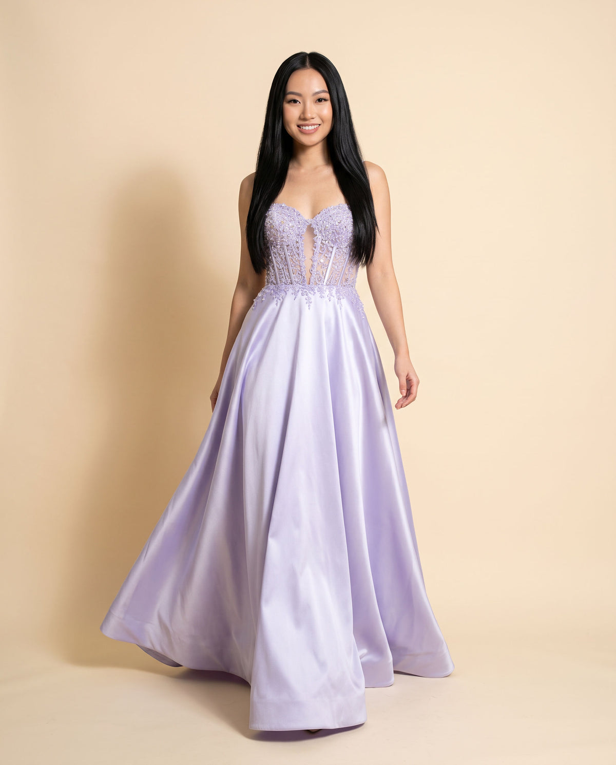 Robe Corset En Mikado Marine
