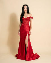 Robe Corset Off Shoulder Marine