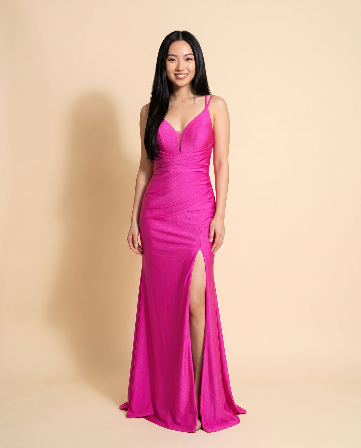 Robe Scintillante Ajustée Fuchsia