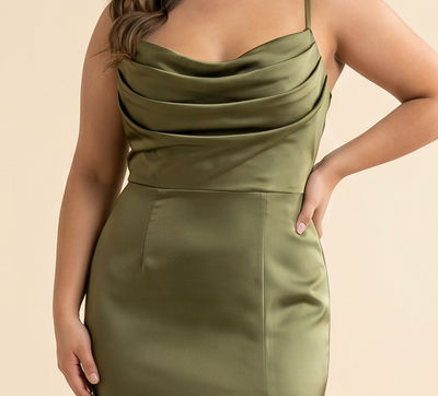 Robe De Satin Olive