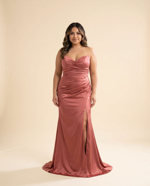 Ladivine - Robe Satinée Bustier Sienna Rose - Sienna