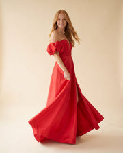 Robe Avec Fente Rouge