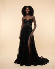 Robe Corset Scintillante Noire