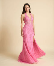Robe Corset Avec Fente Magenta