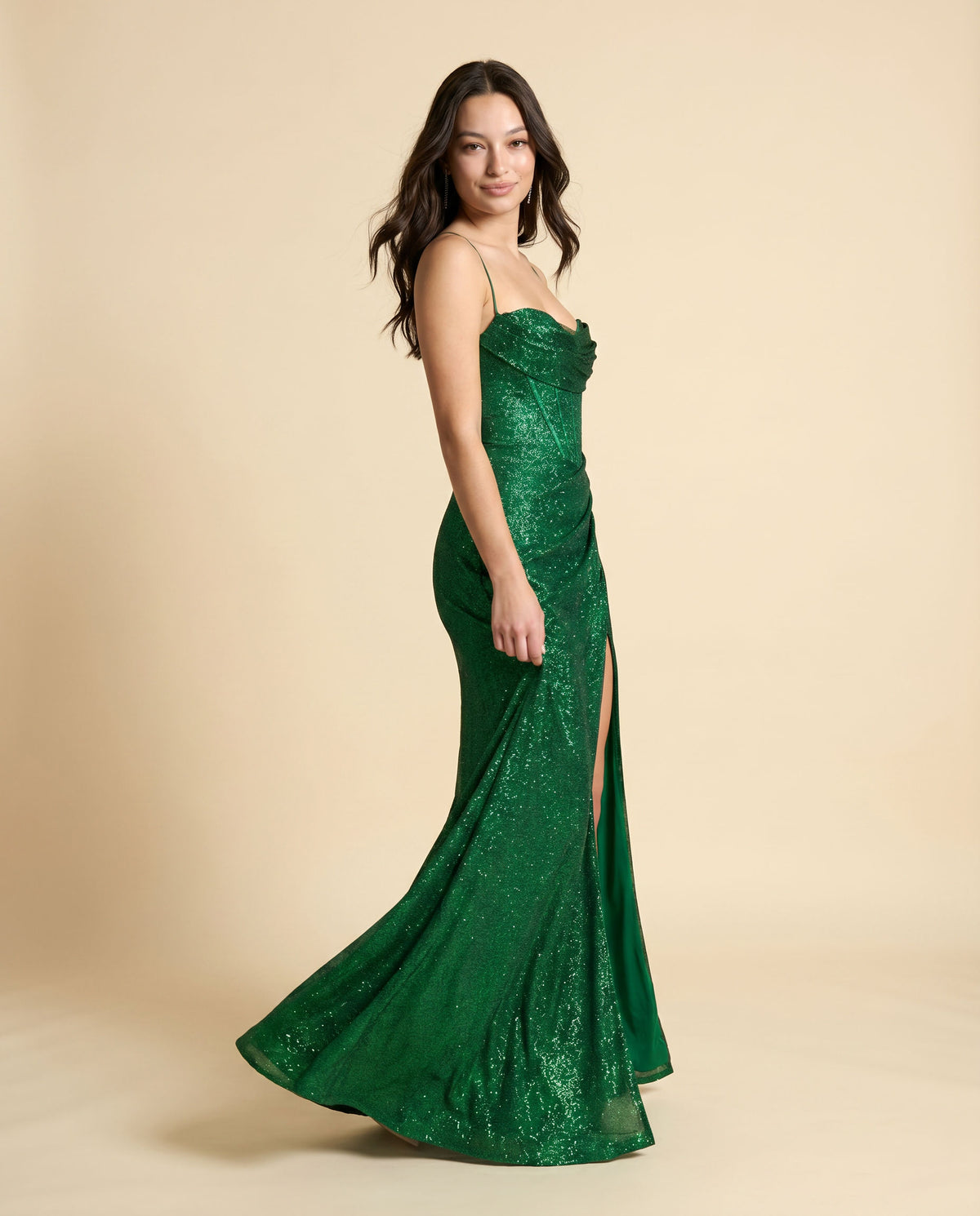 Robe Corset Scintillante Emeraude