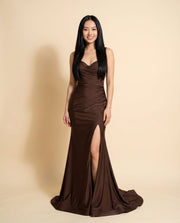 Robe Satinée Bustier Expresso