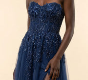 Robe Princesse Bustier Corset Marine