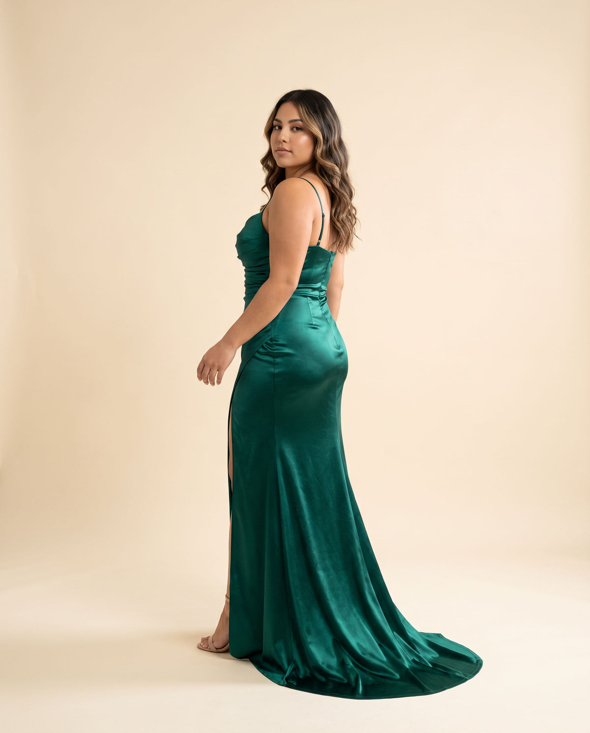 Robe ajustée extensible Émeraude