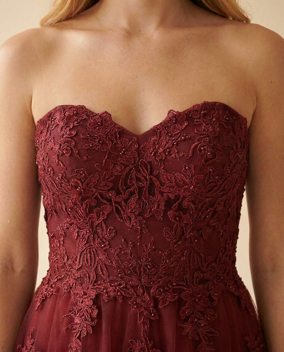 Bustier Gown Burgundy