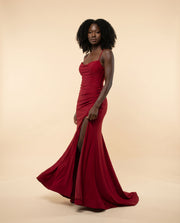 Robe Extensible Rouge Profond