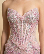 Robe Corset Perles Rose
