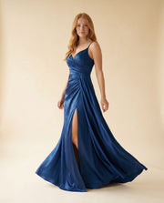 Robe Ajustée Bleu Ancien