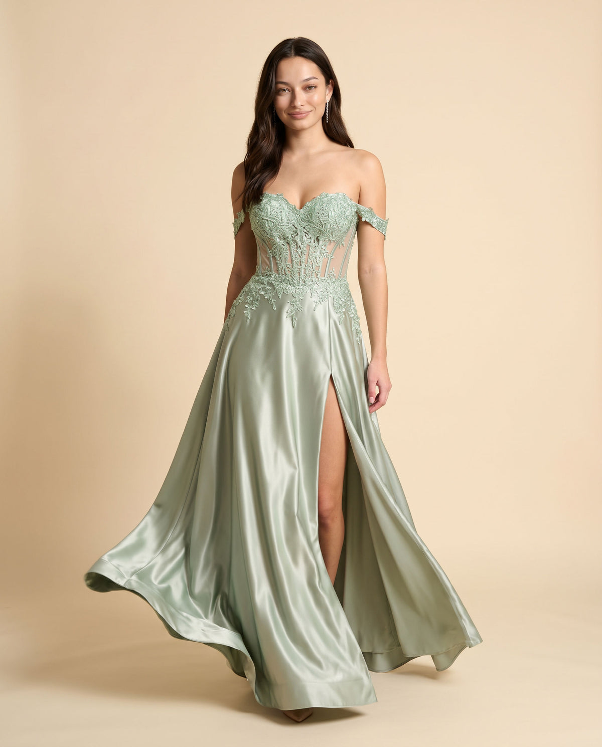 Robe Corset Ajustée Sauge