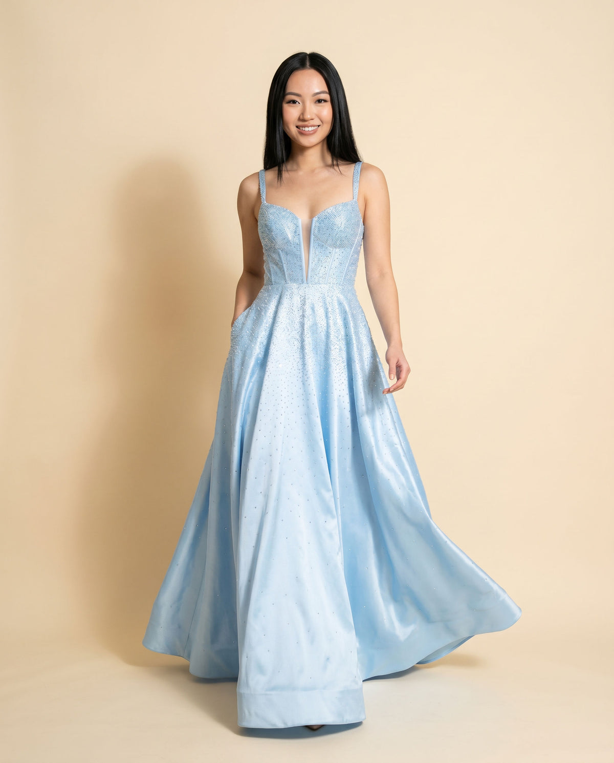 Robe Satiné Brillante Jaune
