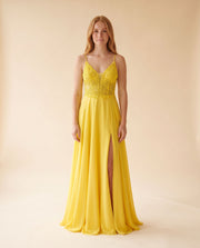 Robe Fluide Jaune Canari