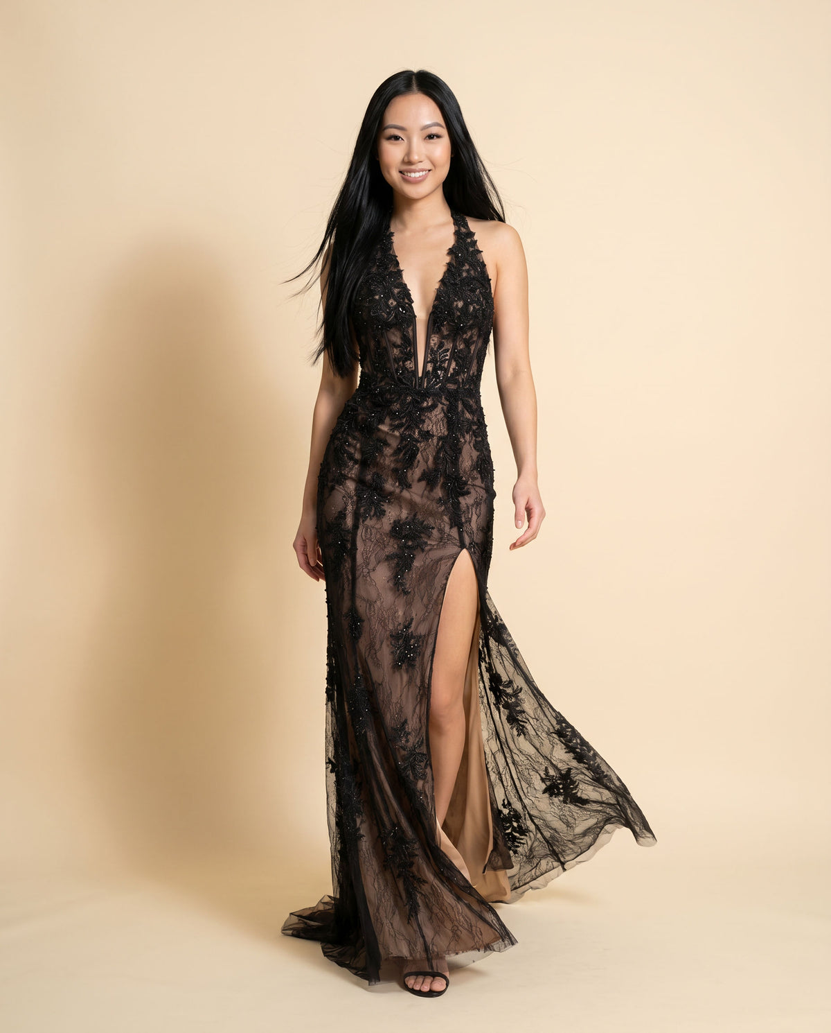 Robe Corset Avec Fente Marine