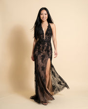 Robe Corset Avec Fente Marine