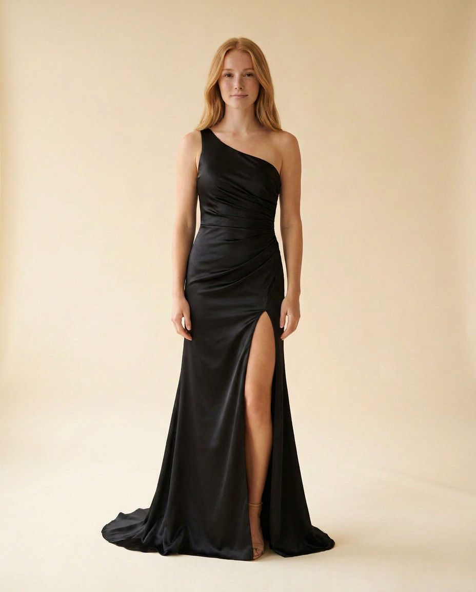 Robe Noire Asymétrique