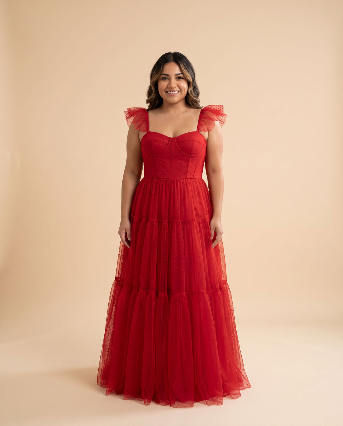 Robe En Tulle À Pois Rouge