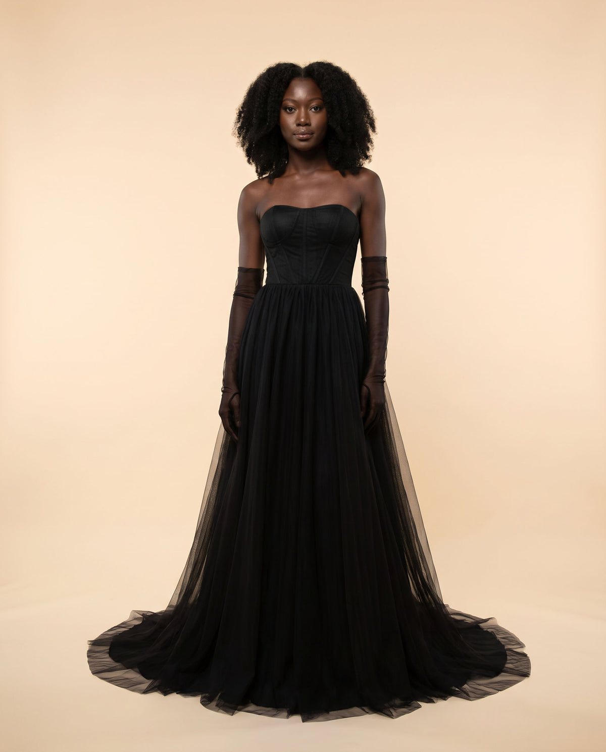 Robe bustier avec manches Noire