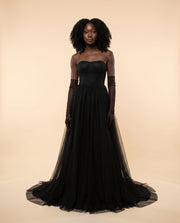 Robe bustier avec manches Noire
