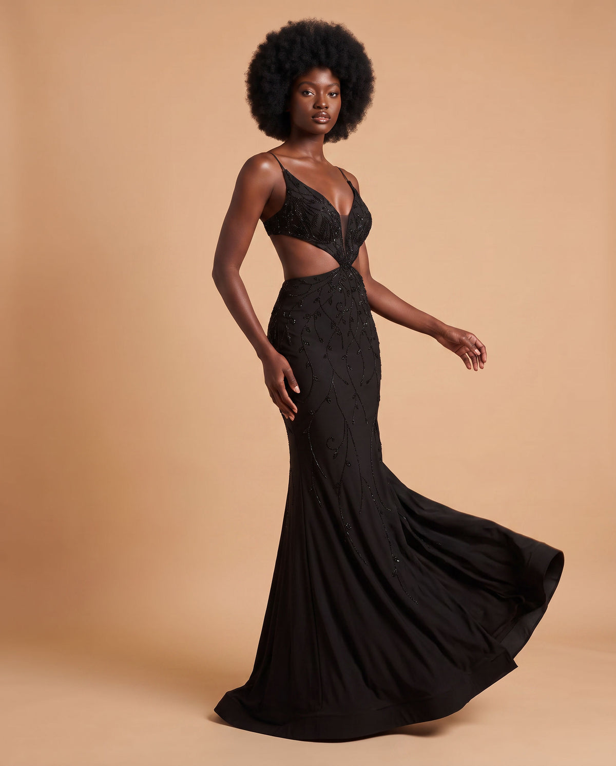 Robe Moulante Brillante Noire