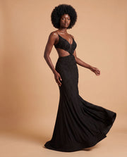 Robe Moulante Brillante Noire