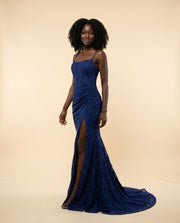 Robe Corset Et Dentelle Marine