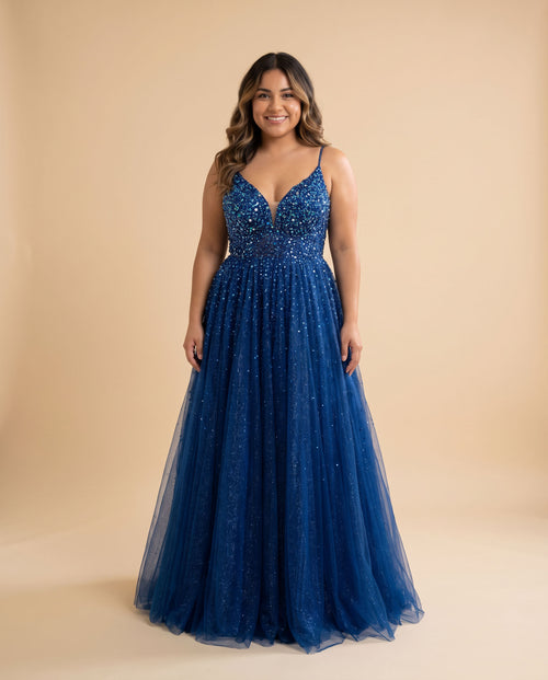 Jovani - Robe Fluide Avec Pierres Royal