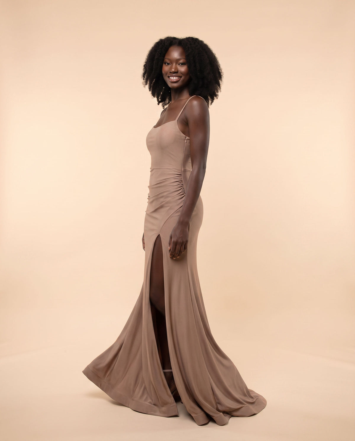 Robe Ajusté Extensible Cappucino
