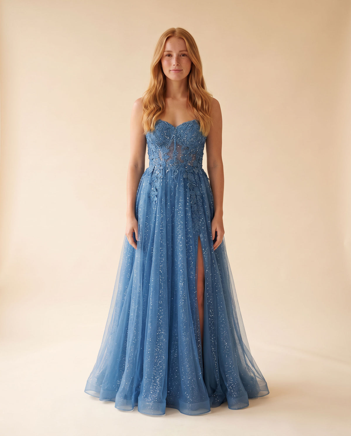 Robe En Paillettes Bleu ciel