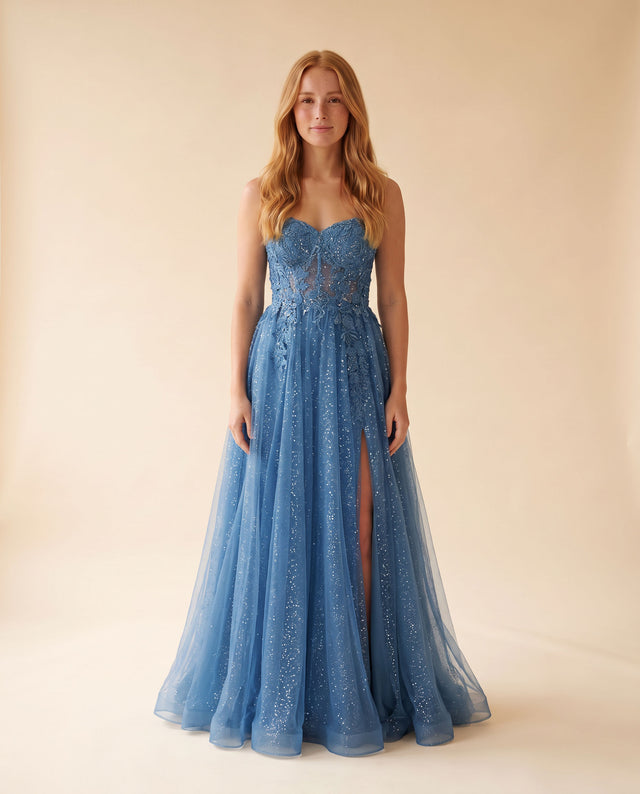 Robe En Paillettes Bleu ciel