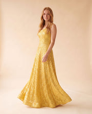 Robe Une Bretelle Jaune Daffodil