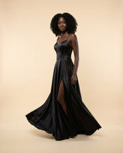 Robe en satin fluide Noire