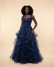 Robe à volants Bleu Marine