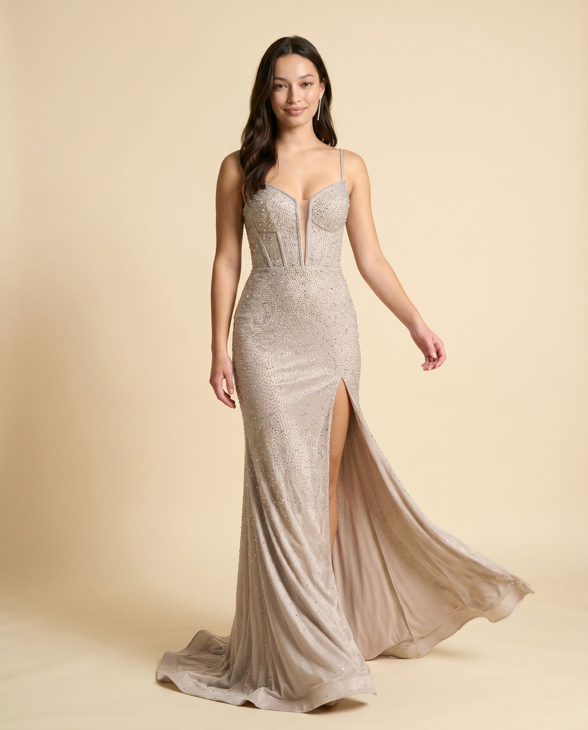 Robe À Corset Nude Silver