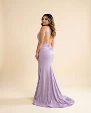 Robe Ajustée Brillante Lilas
