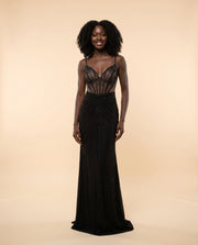 Robe Corset À Brillant Noire