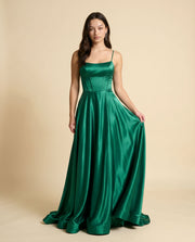 Robe En Satin Corset Peacock