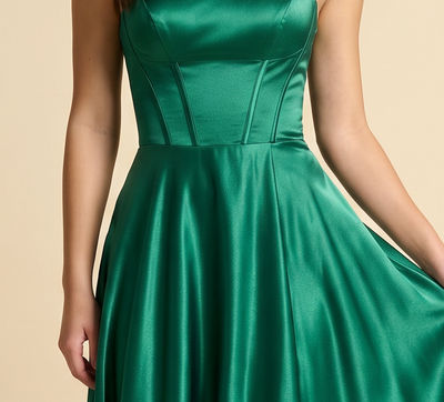 Robe En Satin Corset Peacock