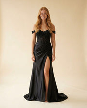 Robe Corset Off Shoulder Noir