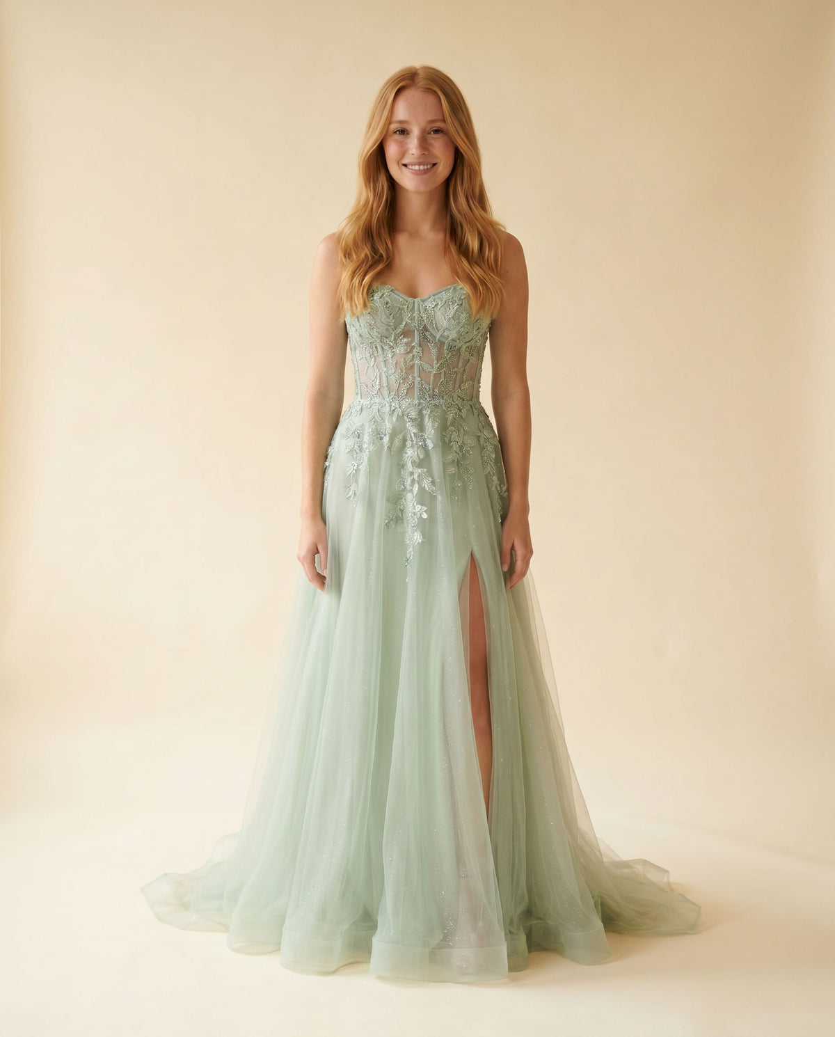 Robe Fluide Corset Sauge