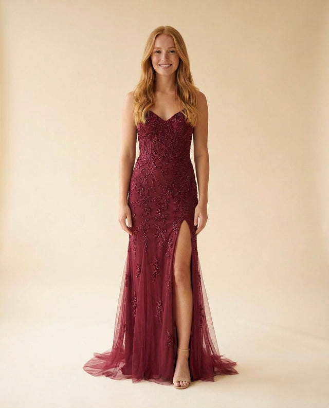 Mermaid Gown Burgundy