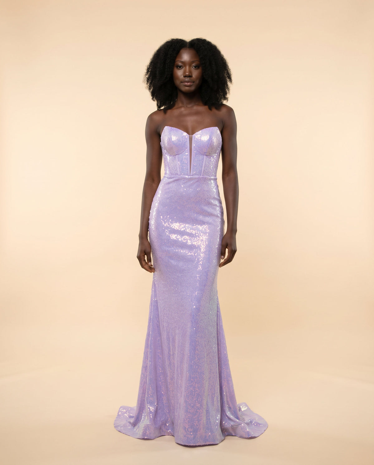 Robe Lilas Corset Brillante