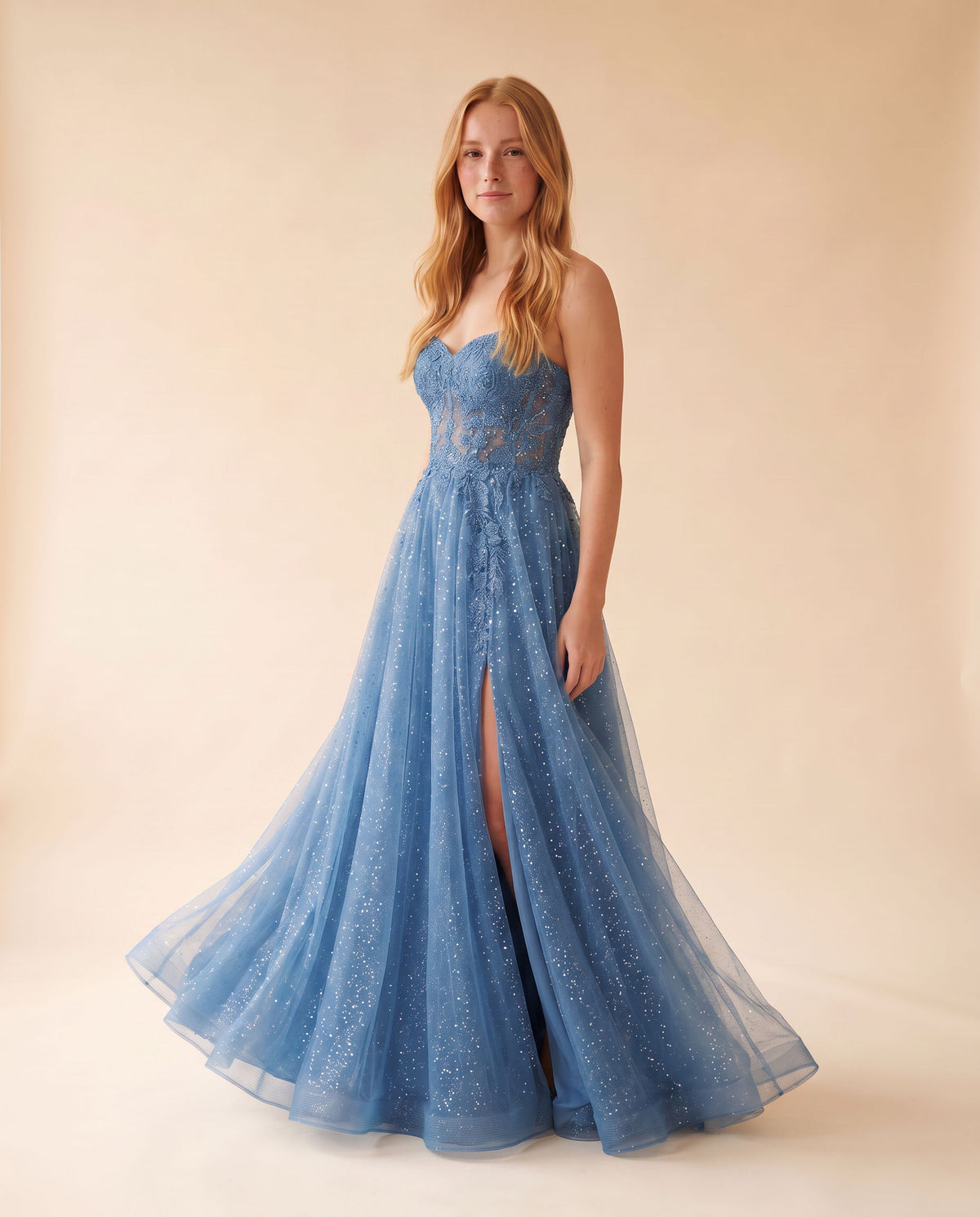 Robe En Paillettes Bleu ciel