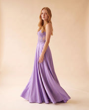 Robe À Corset En Satin Lilas