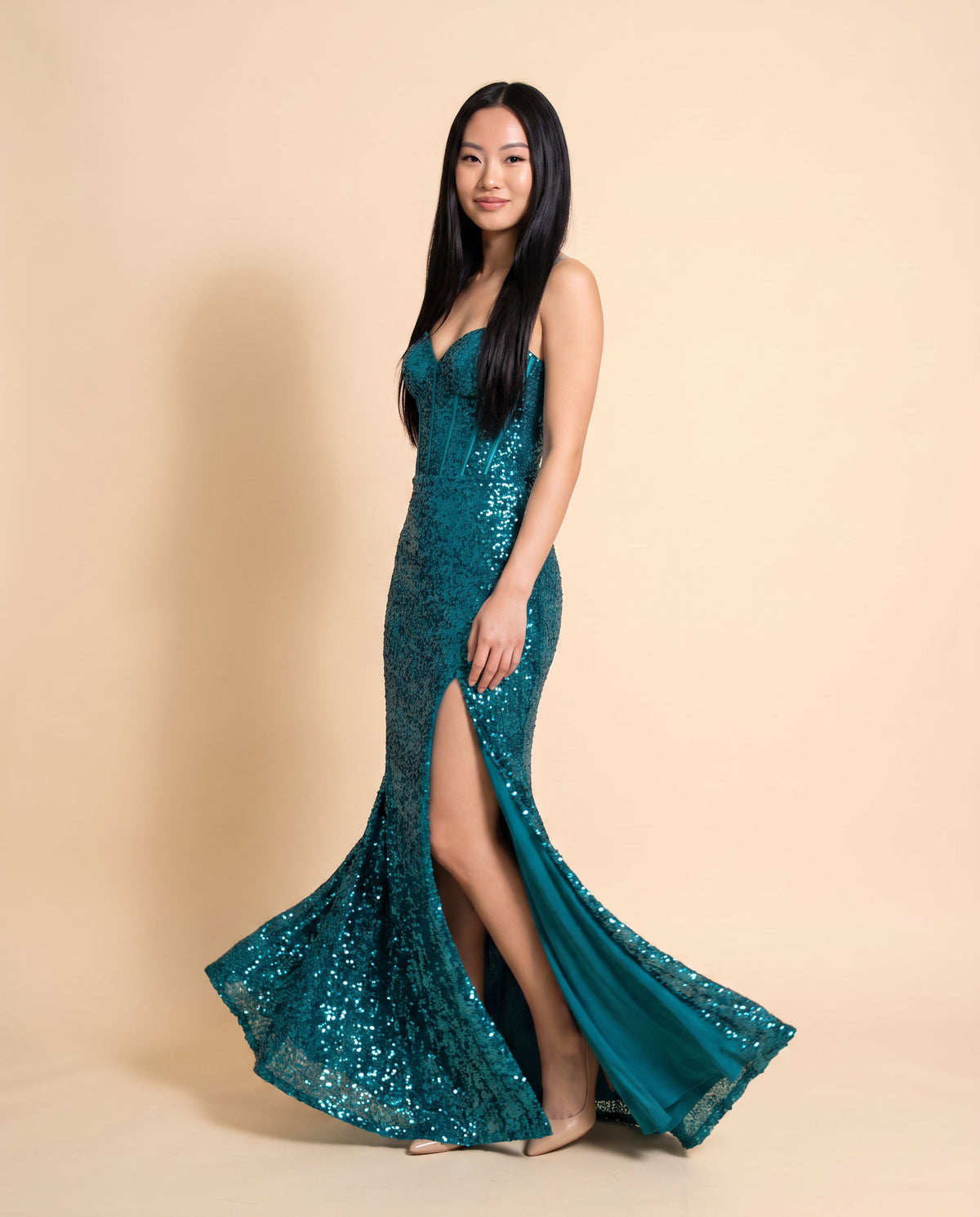 Robe Teal Brillante