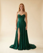 Robe Corset Avec Fente Émeraude
