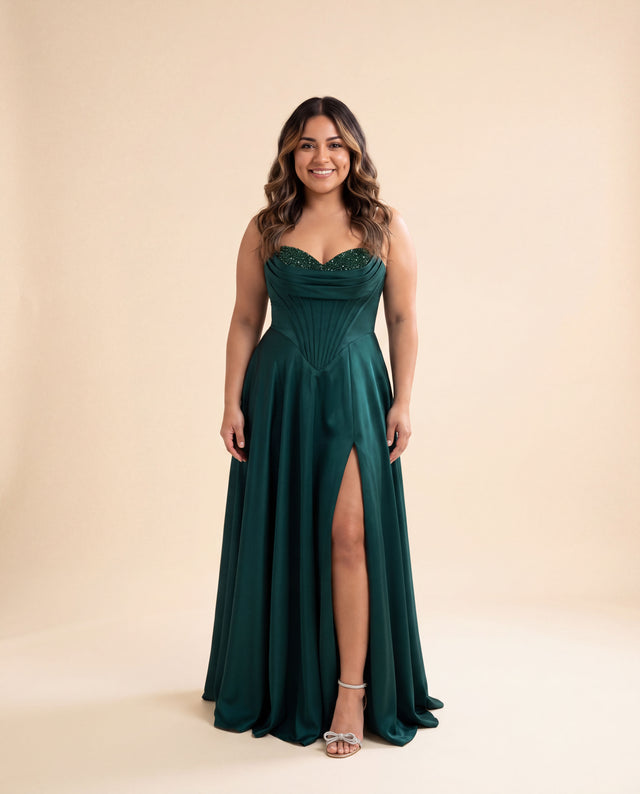 Robe Bustier Émeraude
